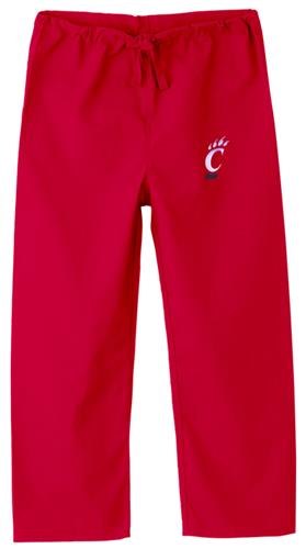 University of Cincinnati Kid's Red Scrub Pants. Embroidery is available on this item.
