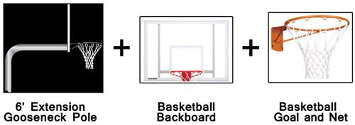 Create-Your-Own Gooseneck Basketball System-6' Ext