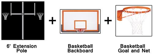 Create-Your-Own Back-To-Back Basketball System-6'. Free shipping.  Some exclusions apply.