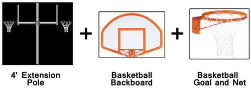 Create-Your-Own Back-To-Back Basketball System-4'. Free shipping.  Some exclusions apply.