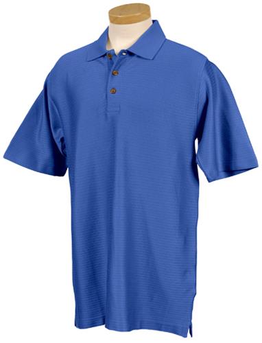 TRI MOUNTAIN Belmont Rib Striped Golf Shirt