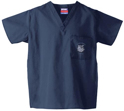 Concordia Univ-Seward Navy Classic Scrub Tops. Embroidery is available on this item.