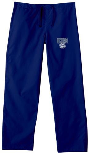 Univ of Connecticut Huskies Navy Scrub Pants. Embroidery is available on this item.