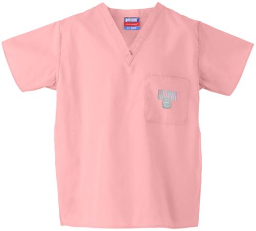 Univ of Connecticut Huskies Pink Scrub Tops. Embroidery is available on this item.