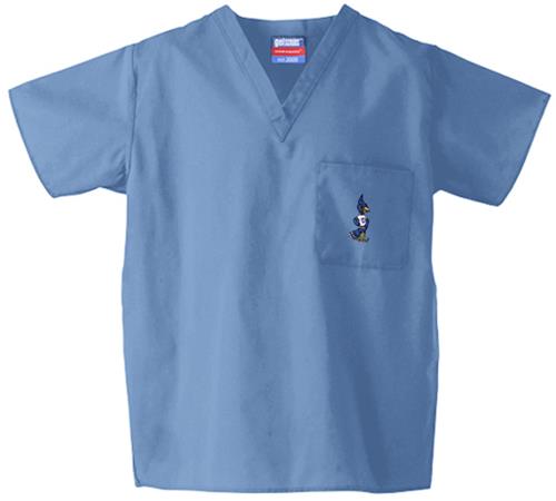 Creighton University Sky Classic Scrub Tops. Embroidery is available on this item.