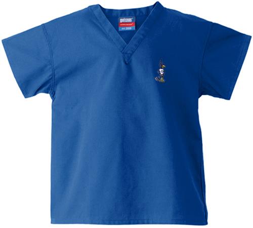 Creighton University Kid's Royal Scrub Tops. Embroidery is available on this item.