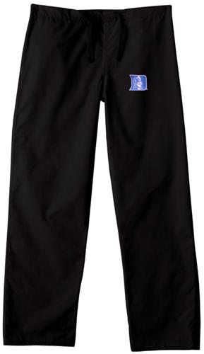 Duke University Black Classic Scrub Pants. Embroidery is available on this item.