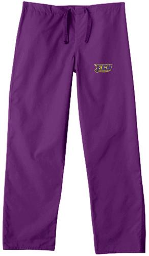 East Carolina Univ Purple Classic Scrub Pants. Embroidery is available on this item.
