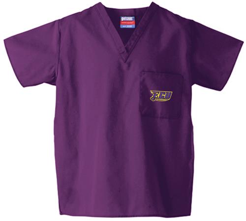 East Carolina Univ Purple Classic Scrub Tops. Embroidery is available on this item.