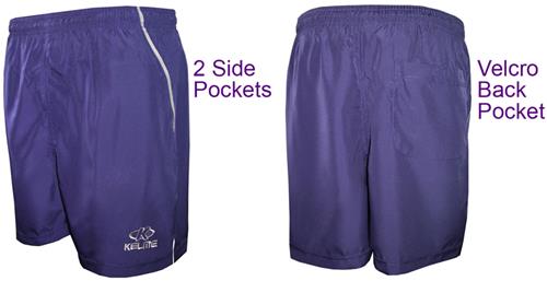 Youth (YL - Silver/Navy) Lined w/3-Pockets Coach Shorts