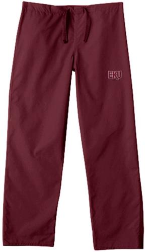 Eastern Kentucky Univ Maroon Classic Scrub Pants. Embroidery is available on this item.