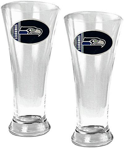 NFL Seattle Seahawks 2 Piece Pilsner Glass Set