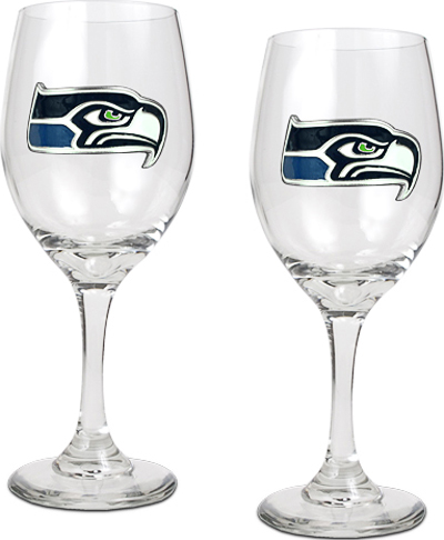 NFL Seattle Seahawks 2 Piece Wine Glass Set