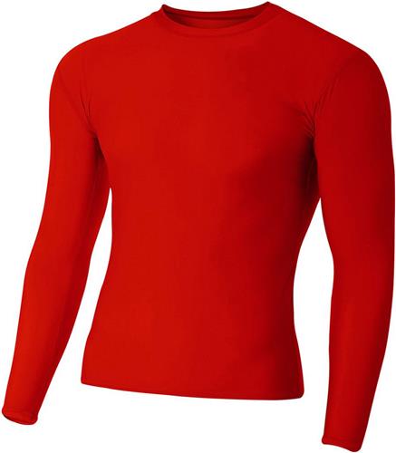 A4 Adult Youth Long Sleeve Compression Crew Shirt