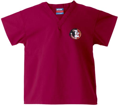 Florida State Univ Kid's Crimson Scrub Tops. Embroidery is available on this item.