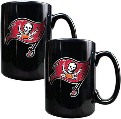 NFL Buccaneers Black Ceramic Mug (Set of 2)