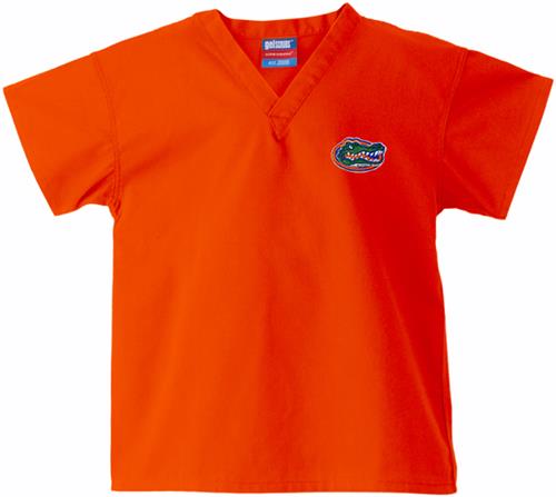 Univ of Florida Gators Kid's Orange Scrub Tops. Embroidery is available on this item.