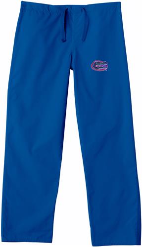 Univ of Florida Gators Royal Classic Scrub Pants. Embroidery is available on this item.