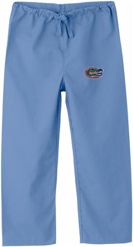 Univ of Florida Gators Kid's Sky Scrub Pants. Embroidery is available on this item.