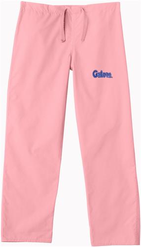 University of Florida Pink Classic Scrub Pants. Embroidery is available on this item.