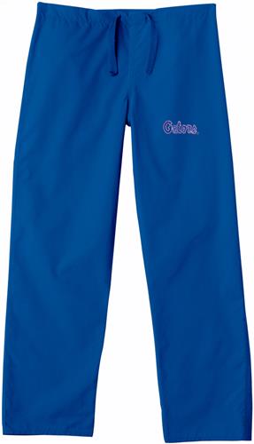 University of Florida Royal Classic Scrub Pants. Embroidery is available on this item.