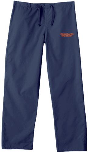 Fresno Pacific University Navy Classic Scrub Pants. Embroidery is available on this item.