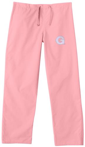 Georgetown University Pink Classic Scrub Pants. Embroidery is available on this item.