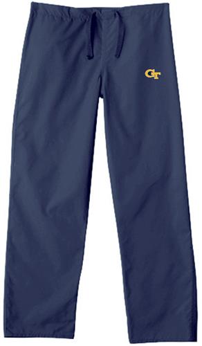 Georgia Tech Navy Classic Scrub Pants. Embroidery is available on this item.