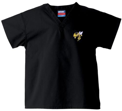 Georgia Tech Yellow Jackets Kid's Black Scrub Tops. Embroidery is available on this item.