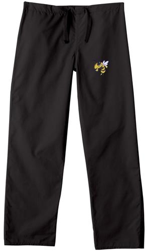Georgia Tech Yellow Jackets Black Scrub Pants. Embroidery is available on this item.