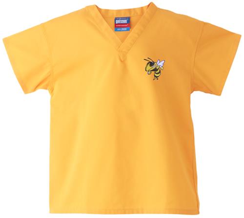 Georgia Tech Yellow Jackets Kid's Gold Scrub Tops. Embroidery is available on this item.