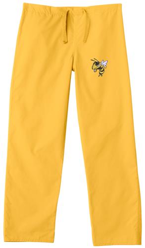 Georgia Tech Yellow Jackets Gold Scrub Pants. Embroidery is available on this item.