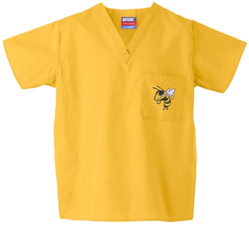 Georgia Tech Yellow Jackets Gold Scrub Tops. Embroidery is available on this item.