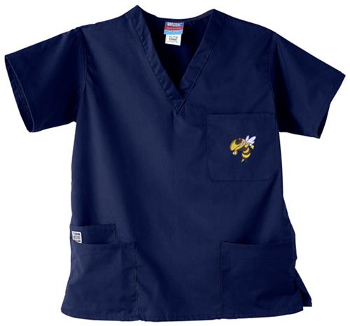 Georgia Tech Yellow Jackets Navy 3-Pkt Scrub Tops. Embroidery is available on this item.
