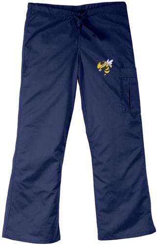 Georgia Tech Yellow Jackets Navy Cargo Scrub Pants. Embroidery is available on this item.