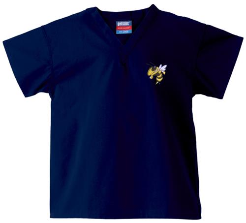 Georgia Tech Yellow Jackets Kid's Navy Scrub Tops. Embroidery is available on this item.