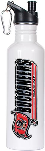 NFL Buccaneers White Stainless Water Bottle
