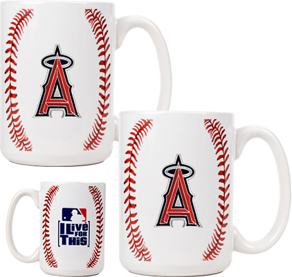 MLB Angels 15oz. Ceramic Gameball Mug Set of 2