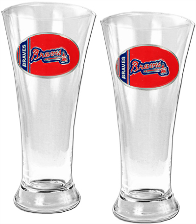 MLB Atlanta Braves 2 Piece Pilsner Glass Set