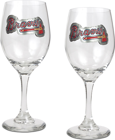 MLB Atlanta Braves 2 Piece Wine Glass Set