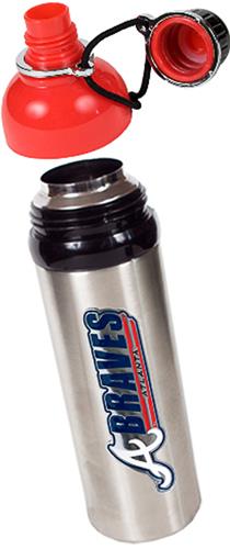 MLB Braves 24oz Stainless Water Bottle w/Red Top