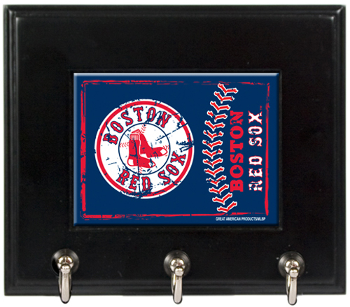 MLB Boston Red Sox Wood Keyhook Rack