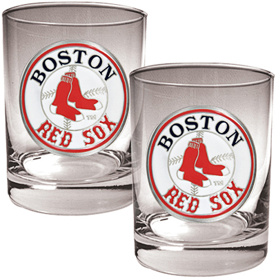 MLB Boston Red Sox 2 piece 14oz Rocks Glass Set