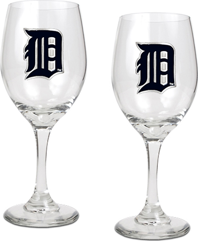 MLB Detroit Tigers 2 Piece Wine Glass Set