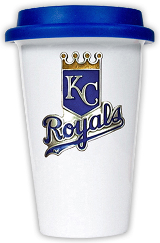 MLB Royals 12oz Double Wall Ceramic Cup Blue Lid