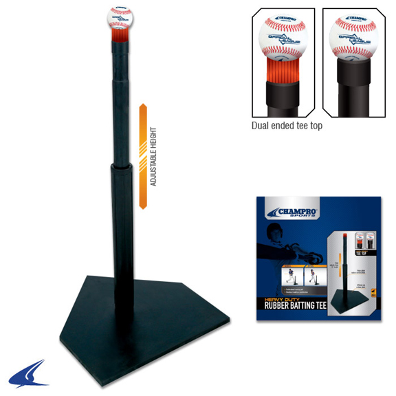 Heavy Duty Rubber Batting Tee with Brush Top B068 Baseball Equipment