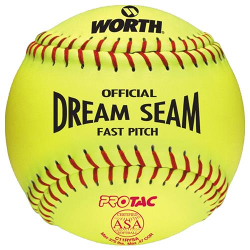 Worth 11" ASA Dream Seam PT Fastpitch Softballs