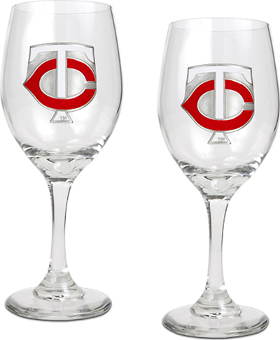 MLB Minnesota Twins 2 Piece Wine Glass Set