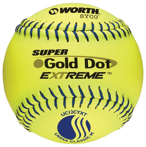 Worth 12" USSSA Gold Dot SYCO Slowpitch Softballs