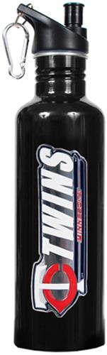 MLB Twins 26oz Black Stainless Water Bottle